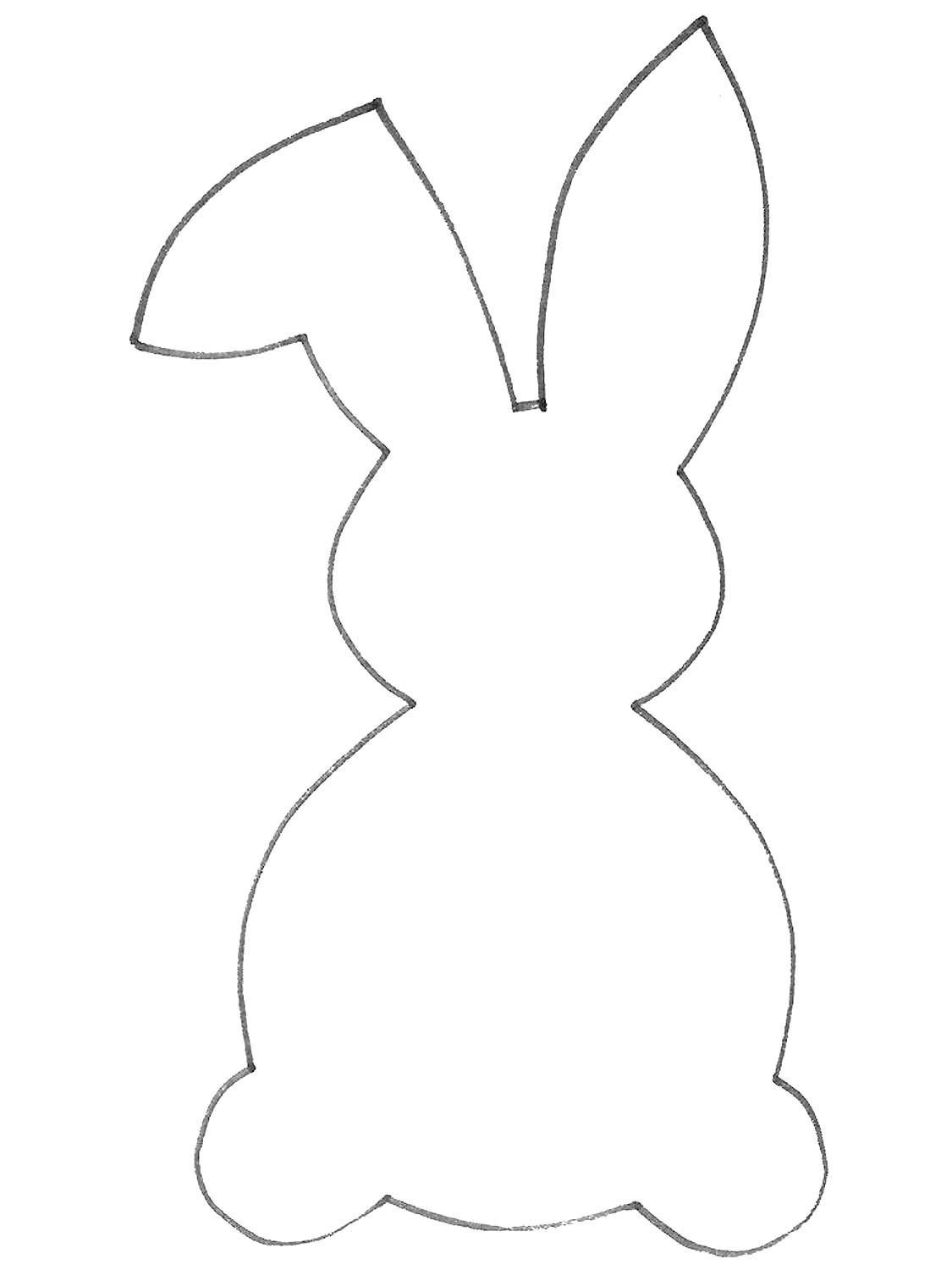 Заяц контурный рисунок