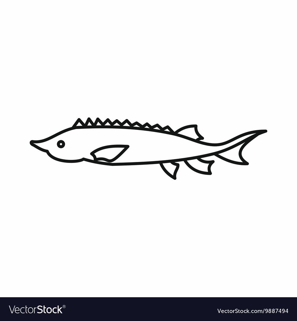 Осетр трафарет