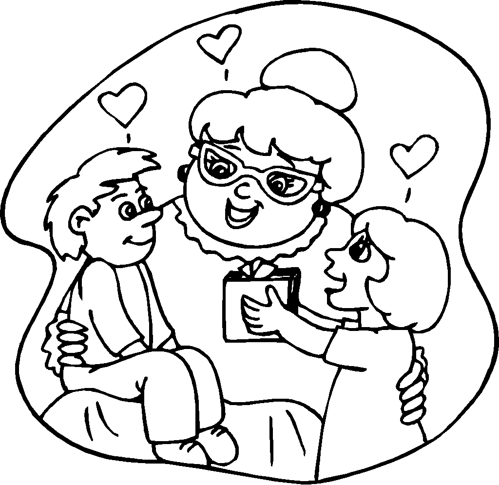 День бабушек и дедушек раскраска