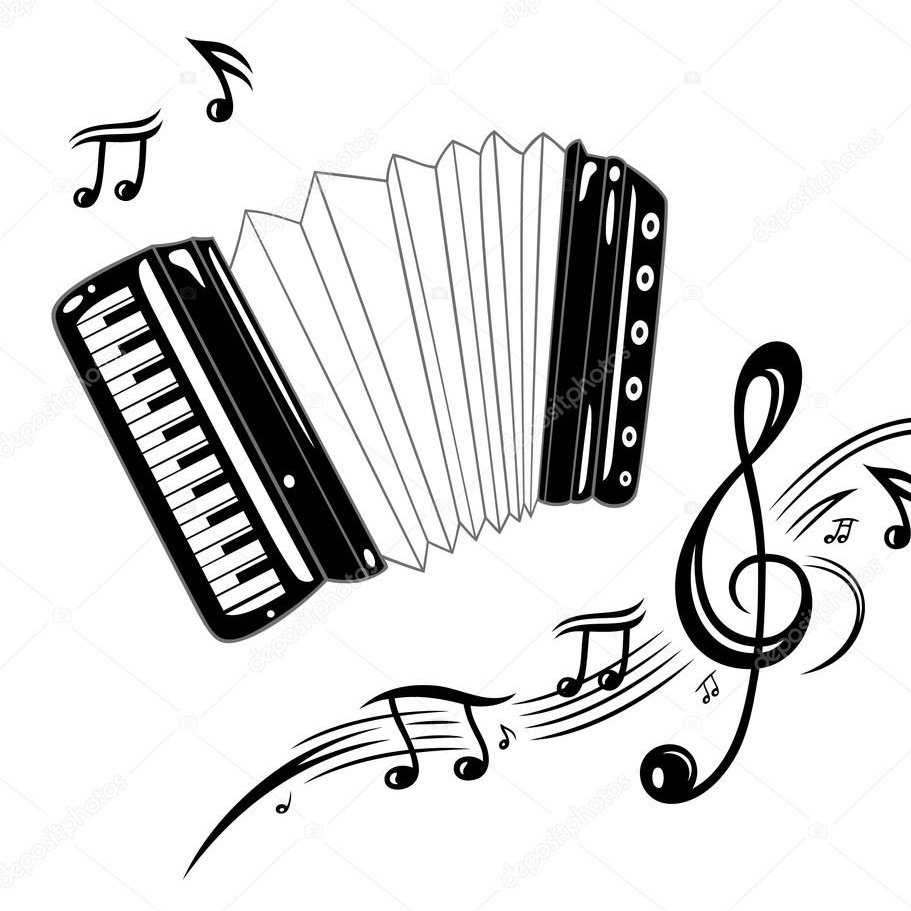 Силуэт гармошки на прозрачном фоне