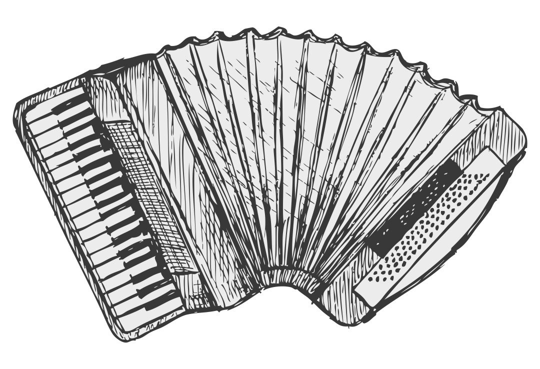 Музыкальный инструмент аккордеон чертеж