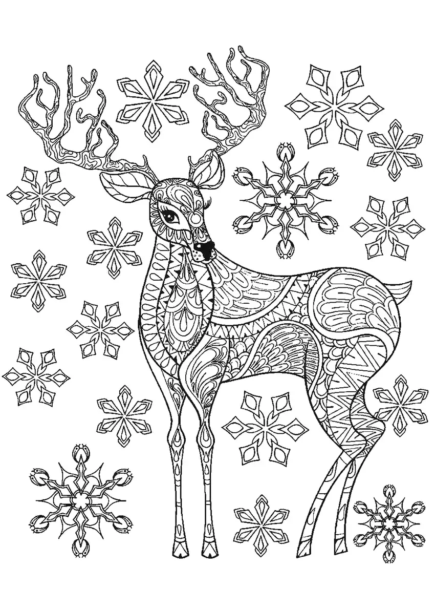Раскраска антистресс олень