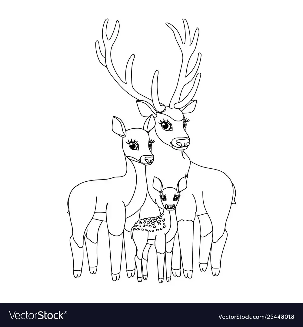 Олень раскраска для детей
