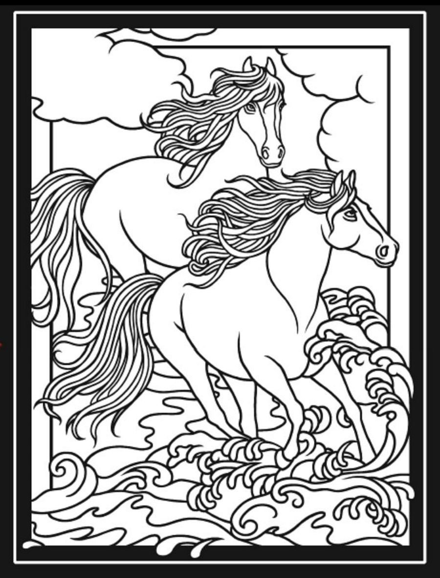 Трафарет лошади для раскрашивания