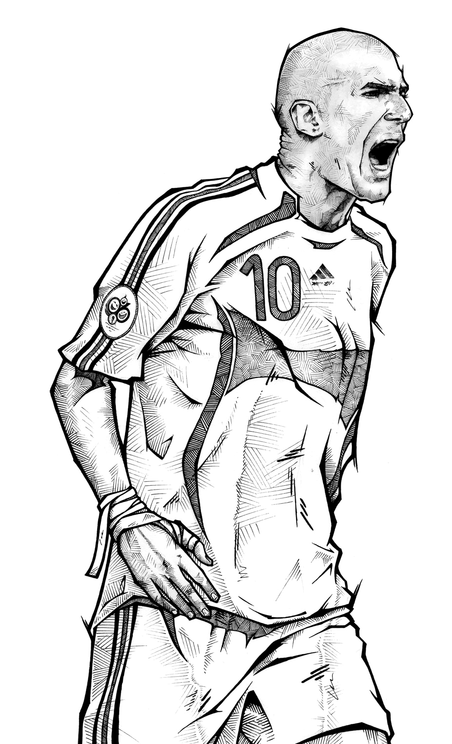 Зидан футболист разукрашка