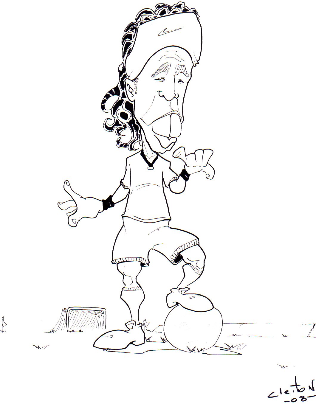 Раскраска Роналдиньо распечатать