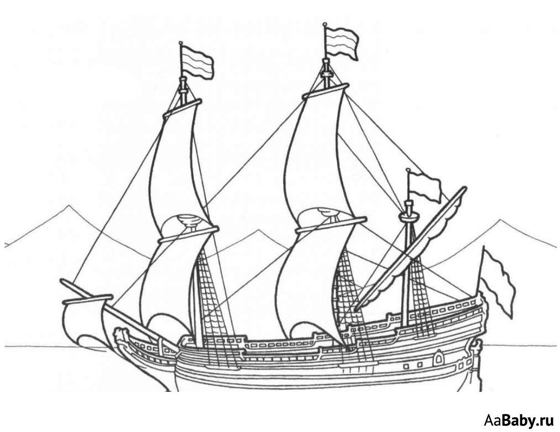 Фрегат Петра 1 раскраска