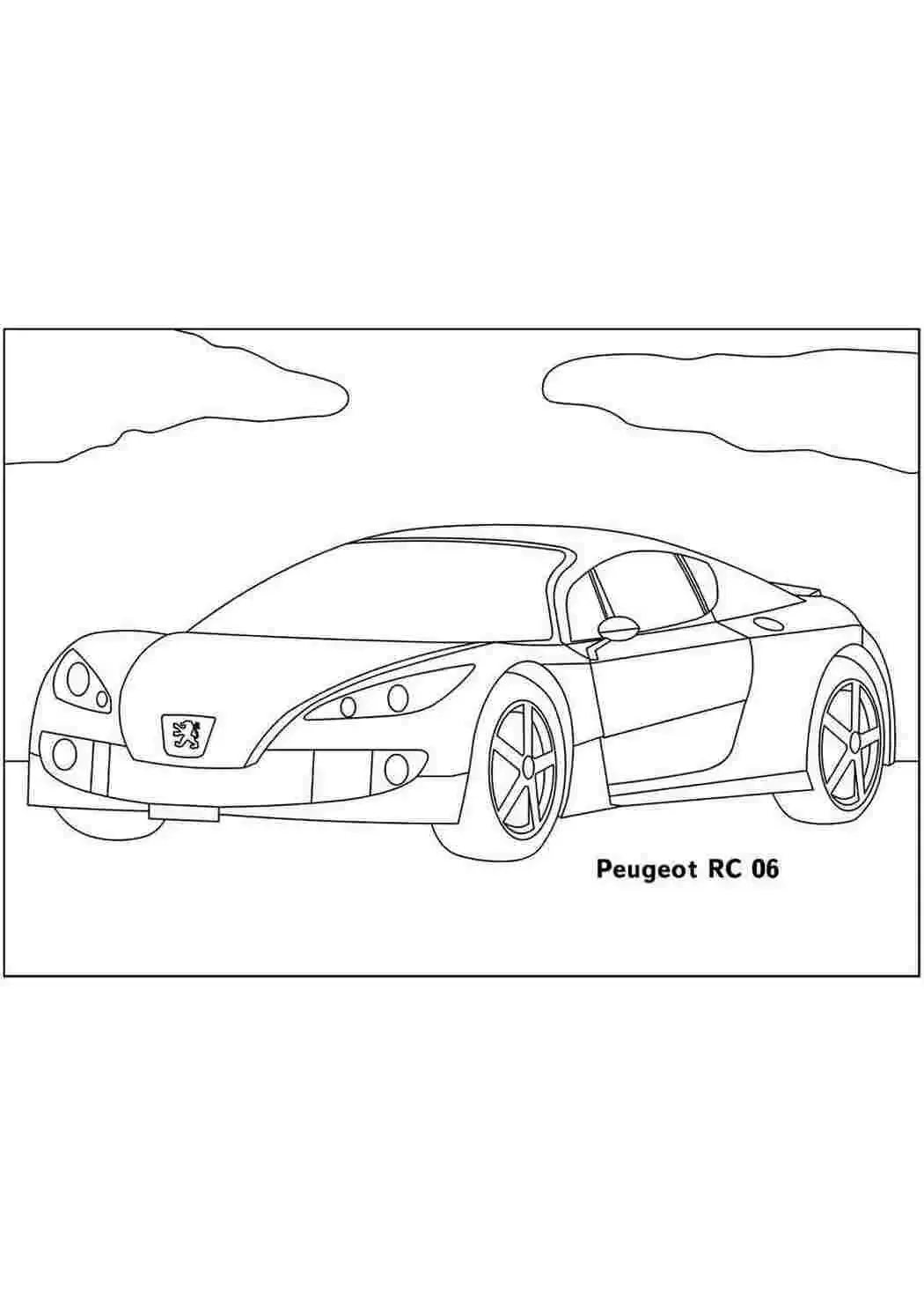 Раскраска Пежо 206