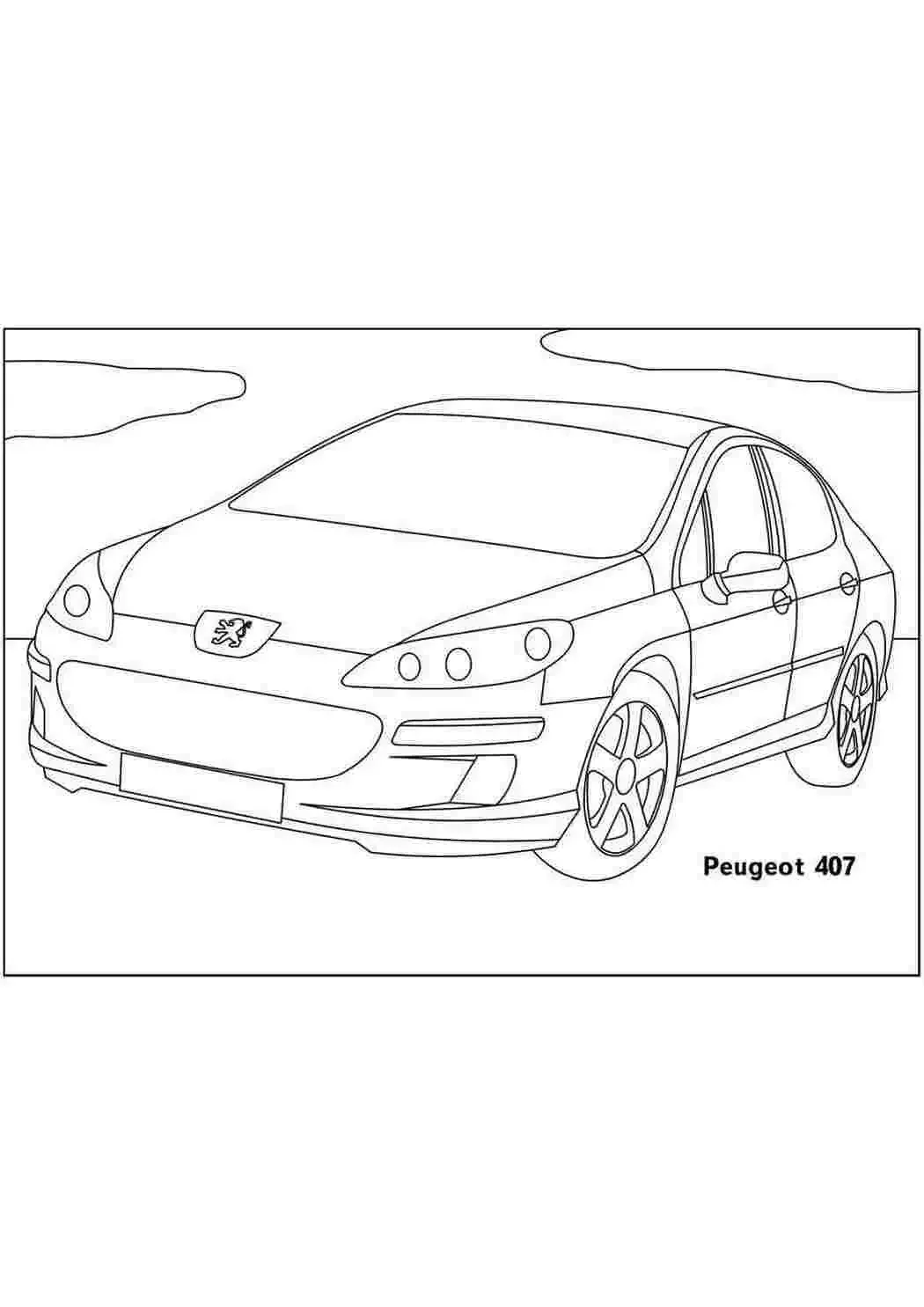 Раскраска машина Peugeot