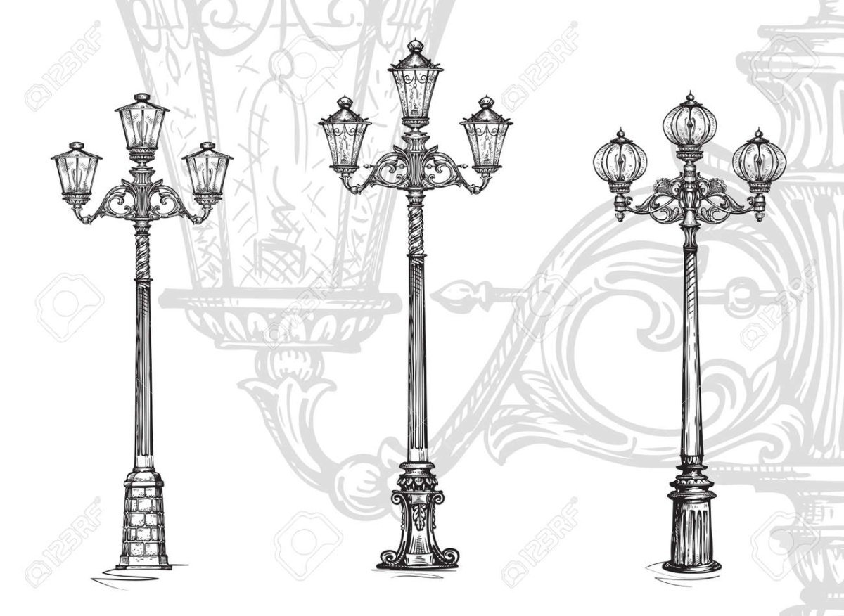 Эскиз уличного фонаря