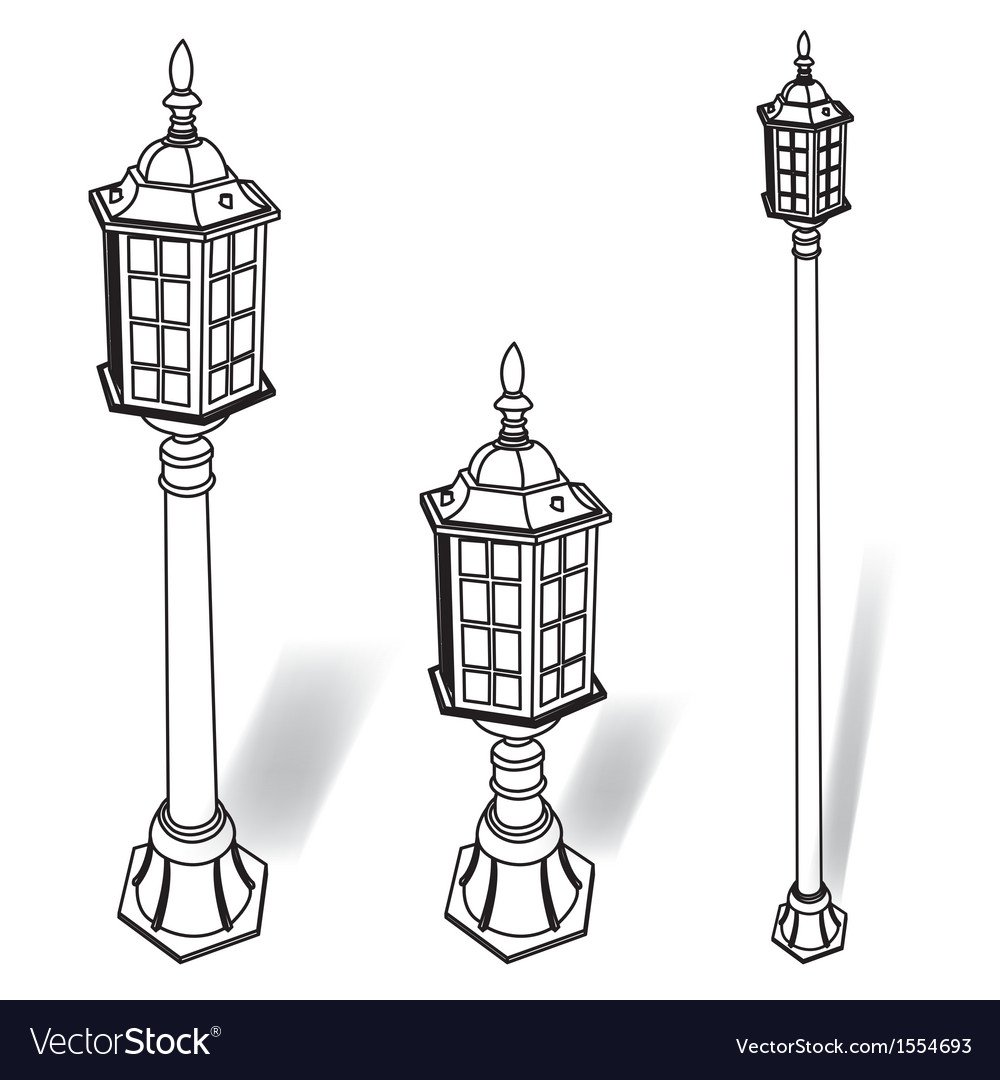 Уличный фонарь для срисовки