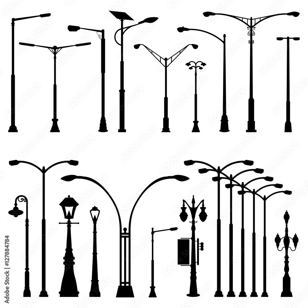 Фонарные столбы в перспективе