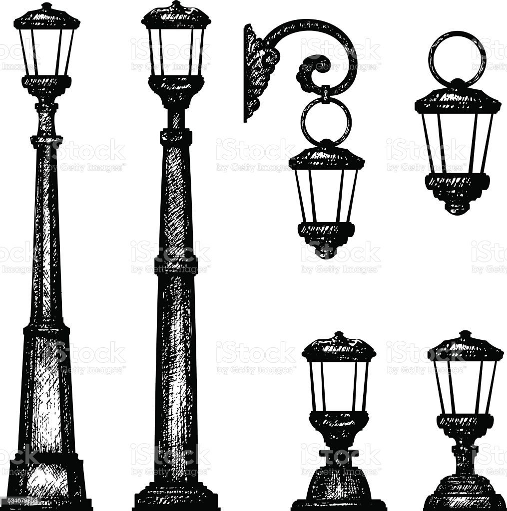 Фонари для парка векторный