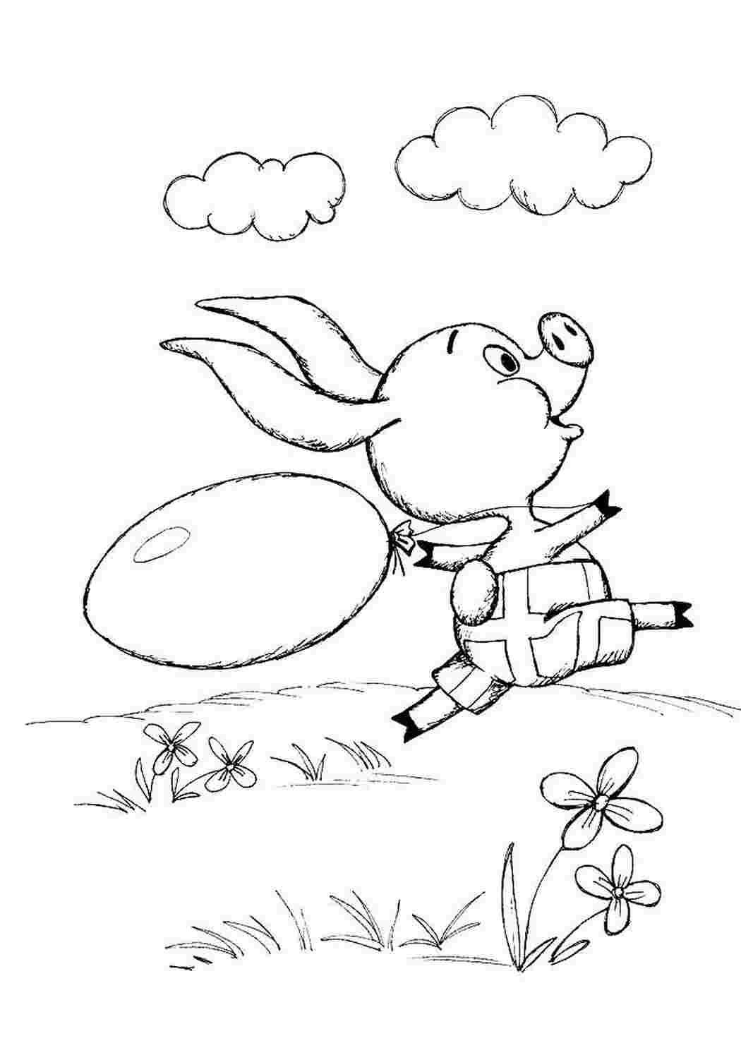 Трафарет поросенка