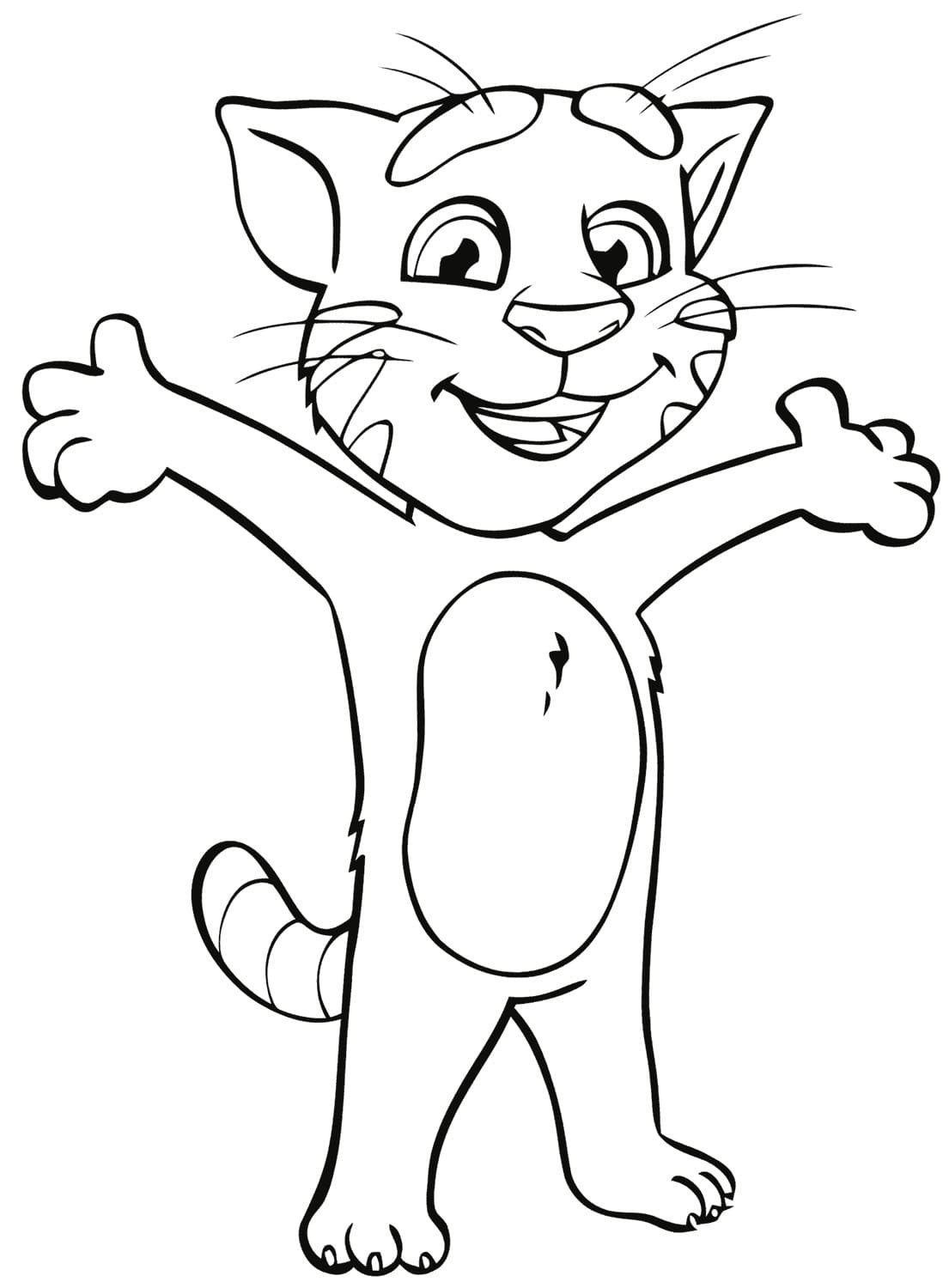 Раскраска кошечка с мячиком