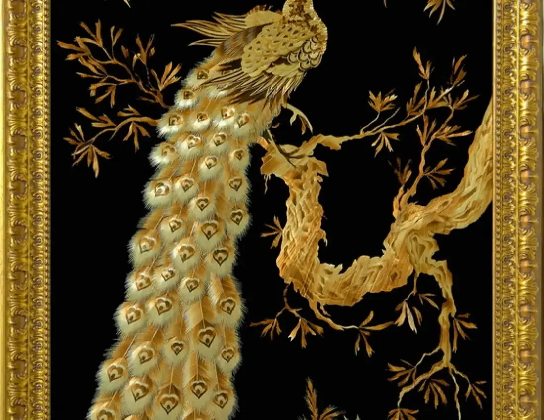 Аппликация из соломы