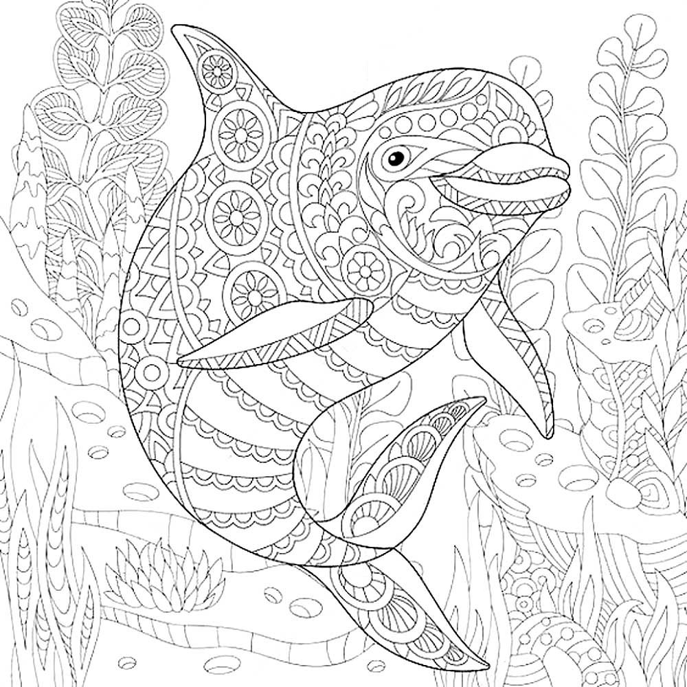 Подводный мир раскраска сложная