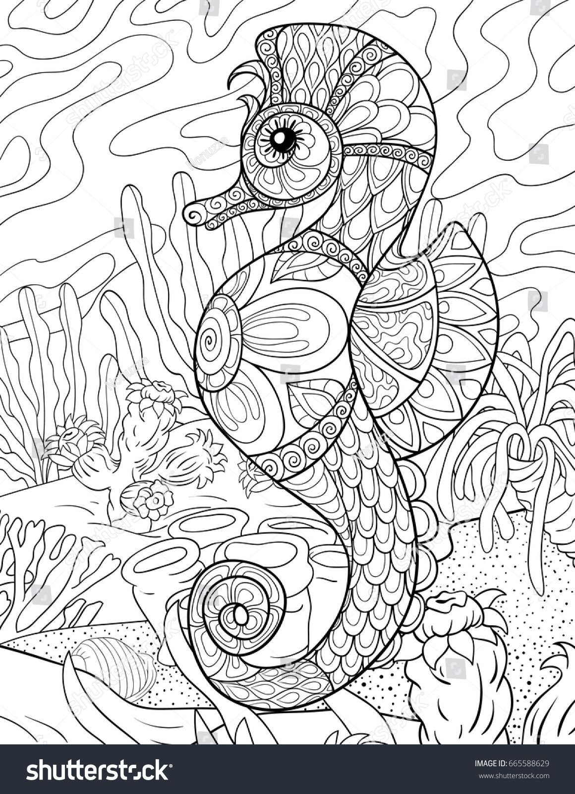 Раскраски подводный мир антистресс