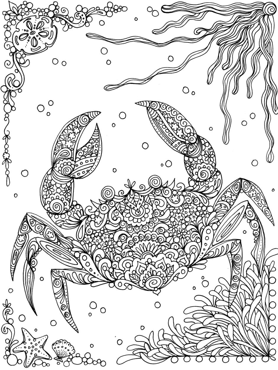 Раскраска антистресс медуза