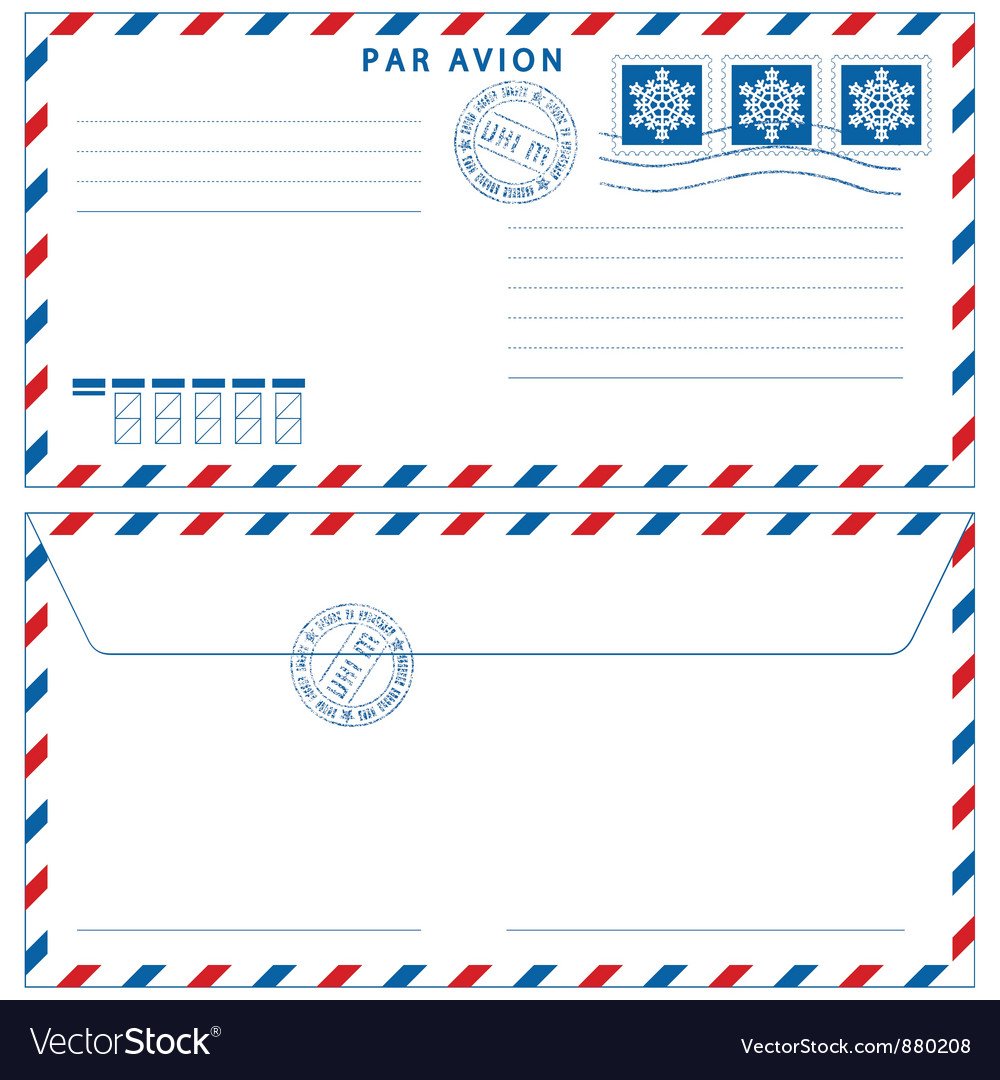 Макет конверта с маркой