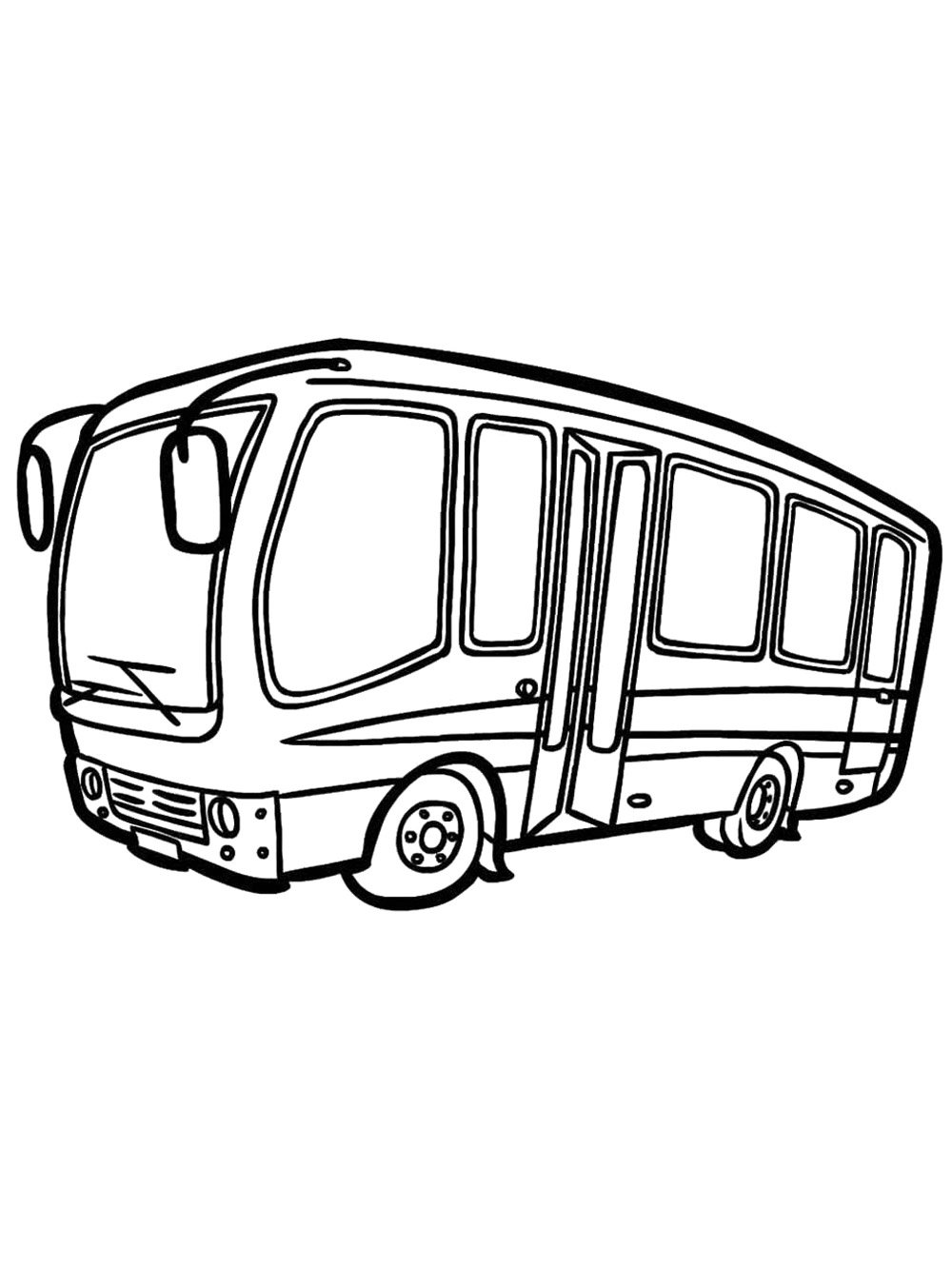 Автобус сбоку контур