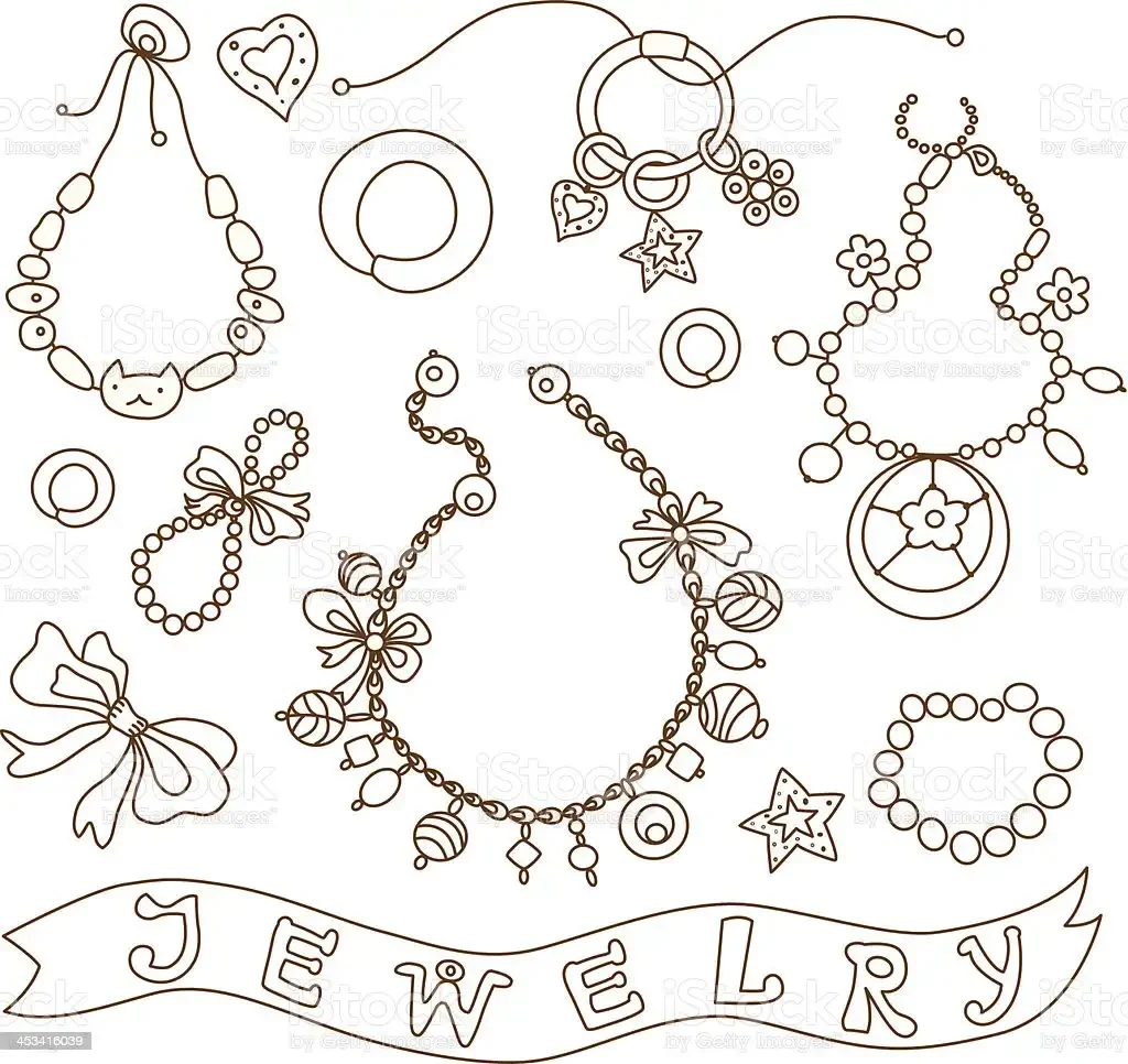 Ювелирные украшения раскраска для детей
