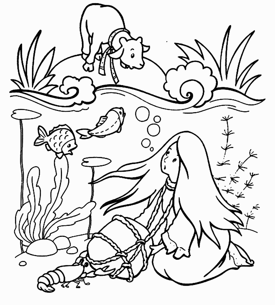 Раскраска по сказке сестрица алёнушка и братец Иванушка