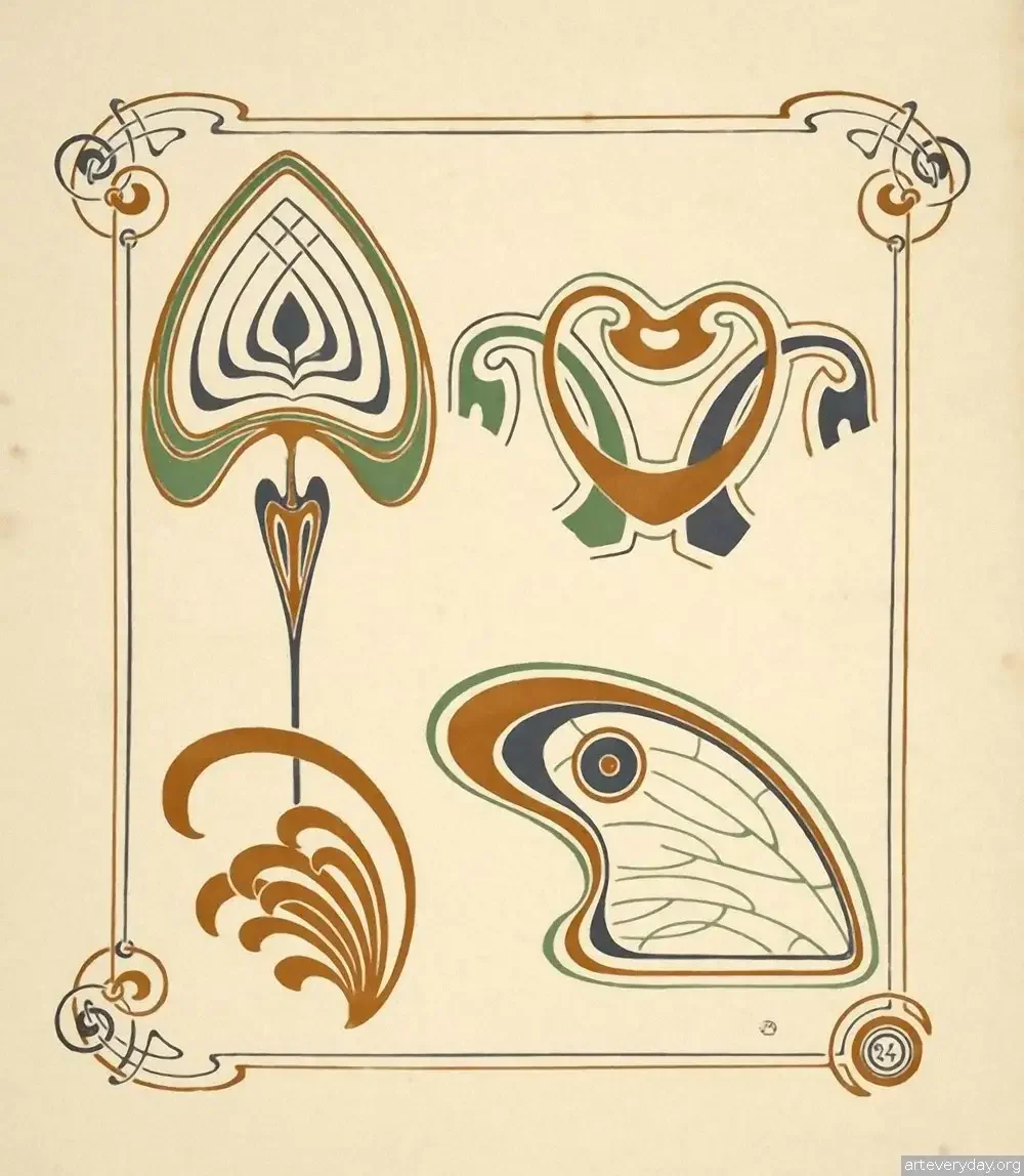 Орнамент в стиле Модерн вектор