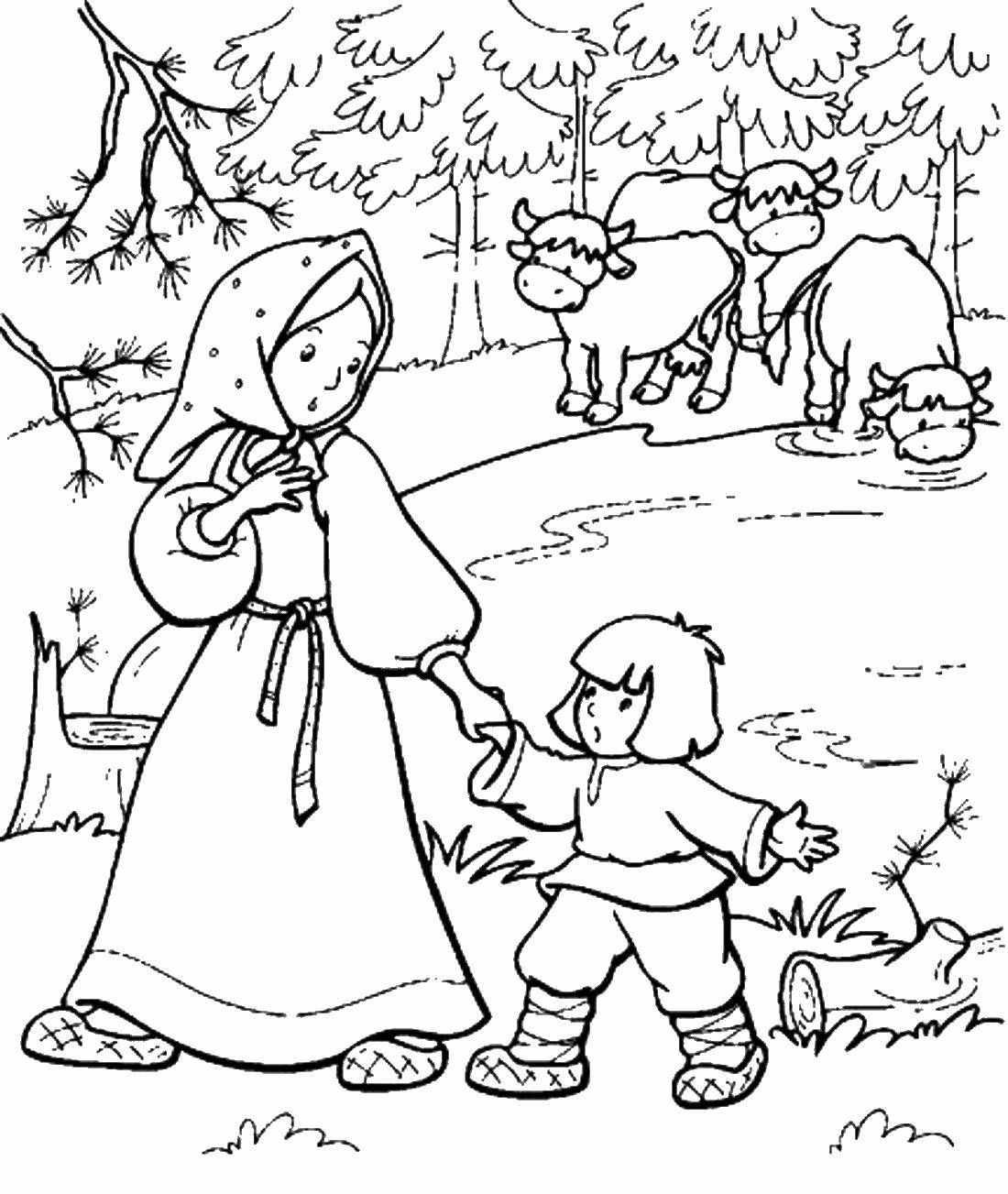 Раскраски для детей сказки