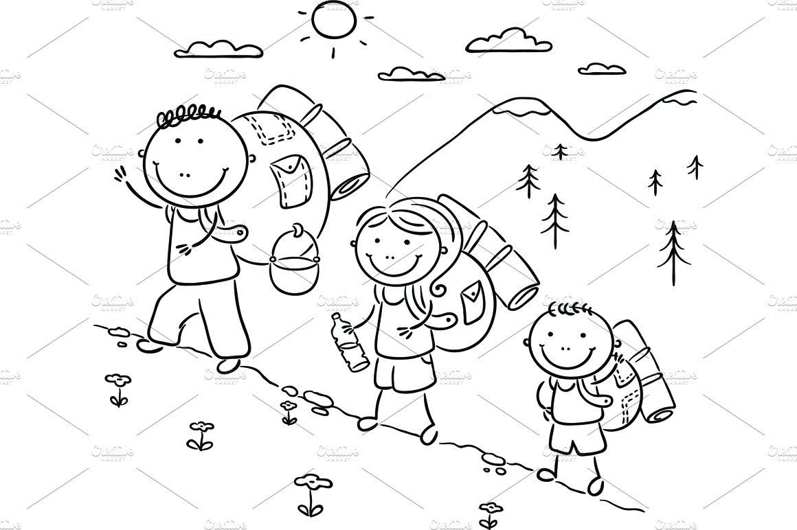 Раскраска спортивная семья