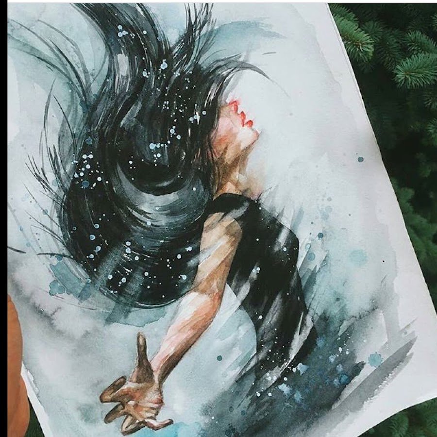 Человек в горах арт