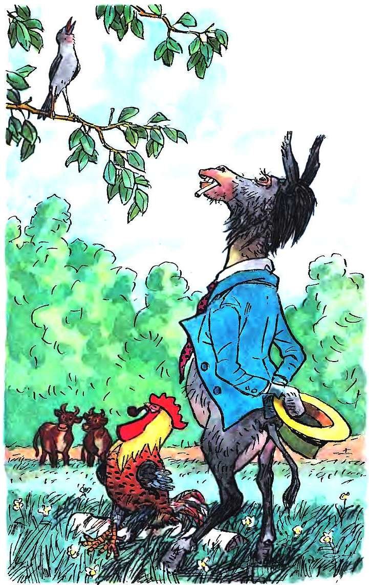 Басня осёл и Соловей Крылов