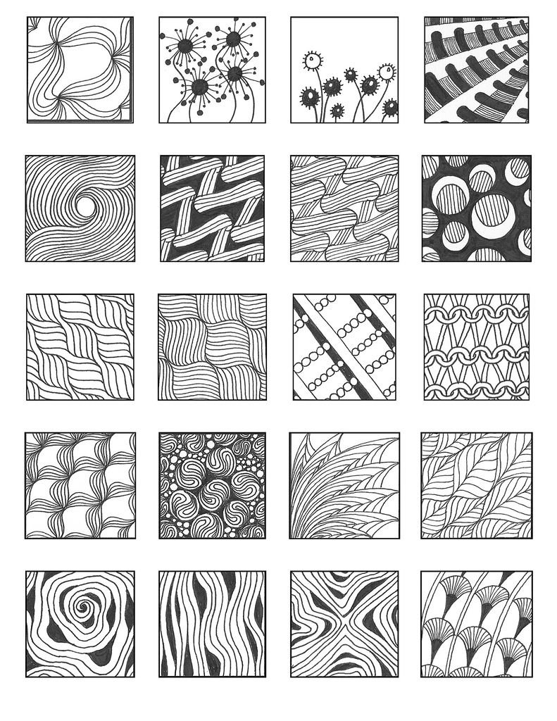 Элементы дудлинга для начинающих