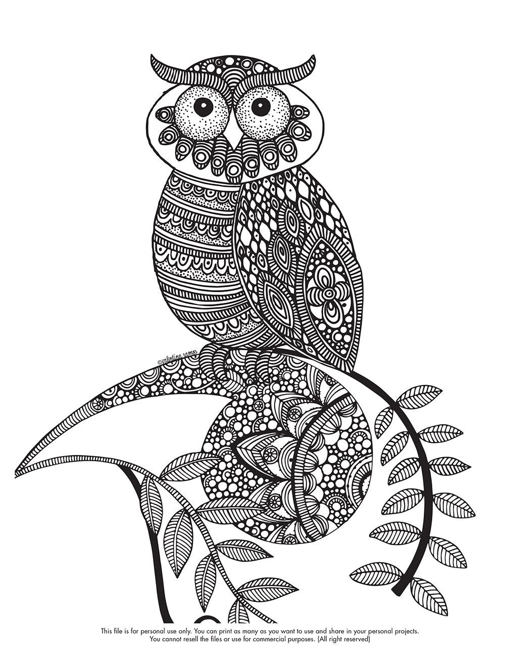 Зентангл листья