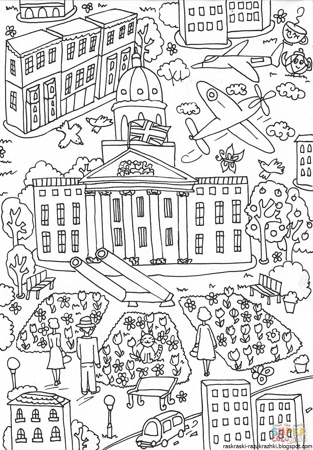 Букингемский дворец в Лондоне раскраска