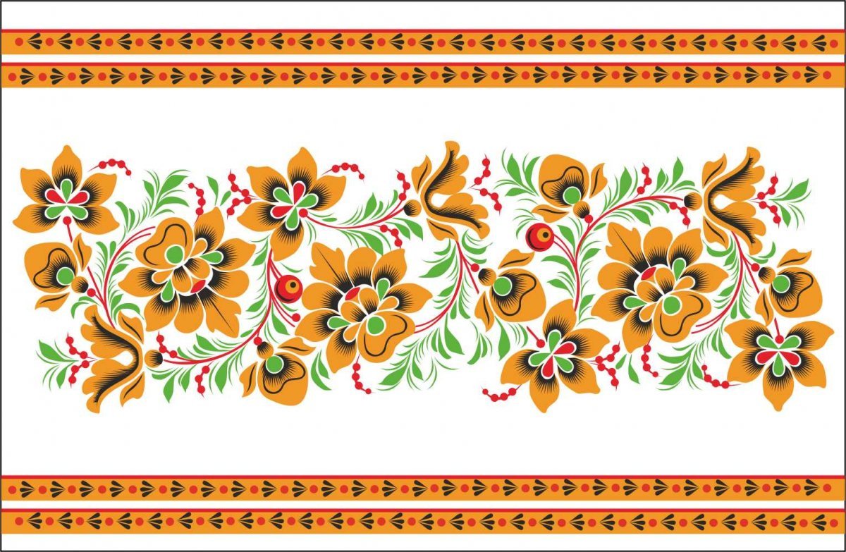 Узоры в русском стиле полосой