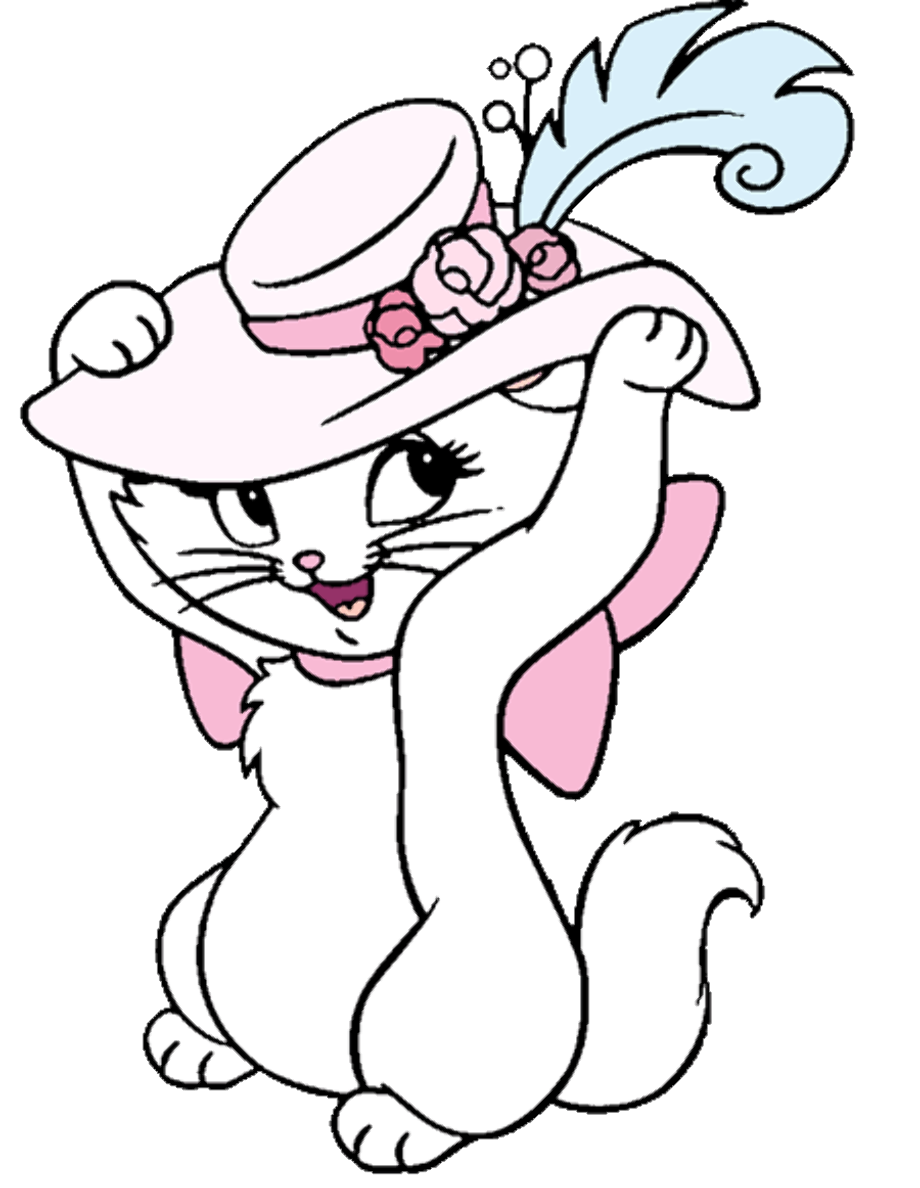 Кошка в шляпе раскраска