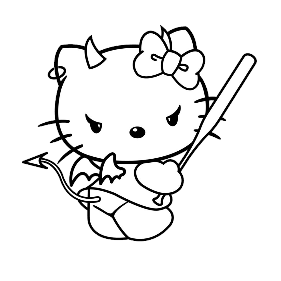 Хелло Китти черно белая