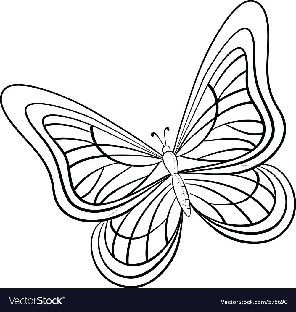 Мотылек раскраска вектор