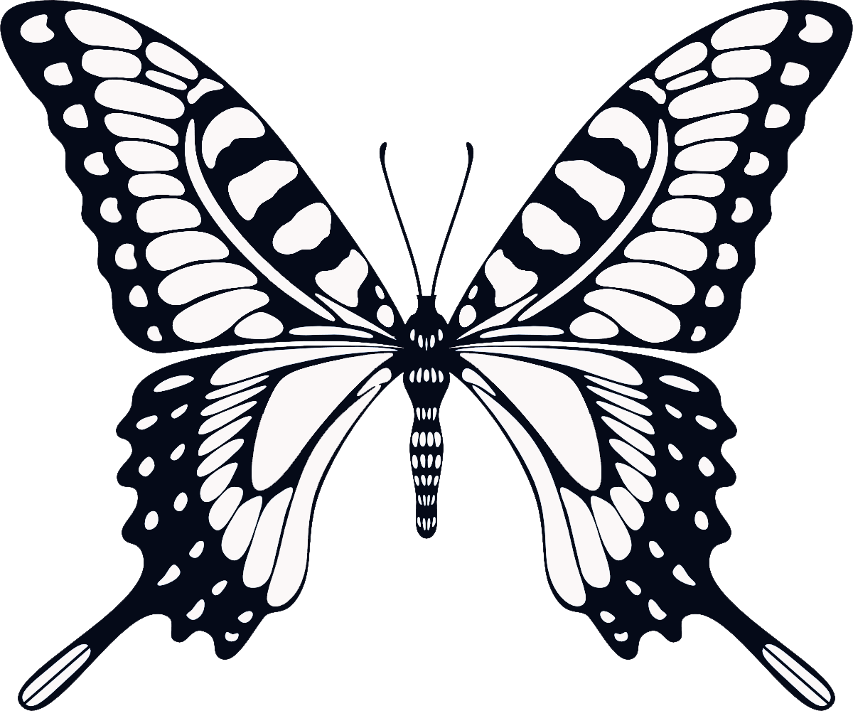Бабочки для печати черно белые