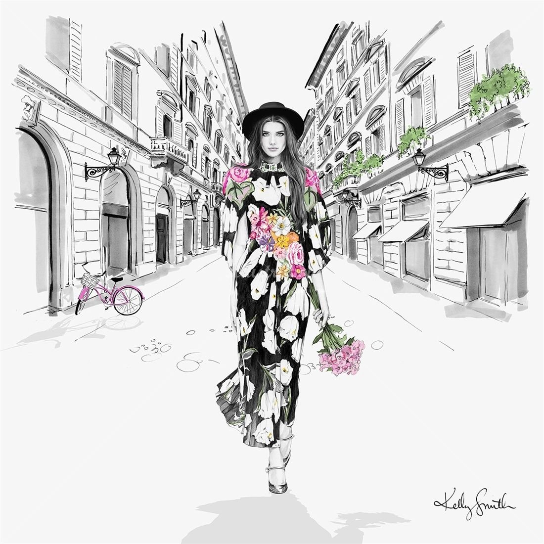 Городской пейзаж в графике