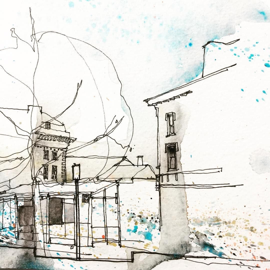 Архитектурный пейзаж в графике