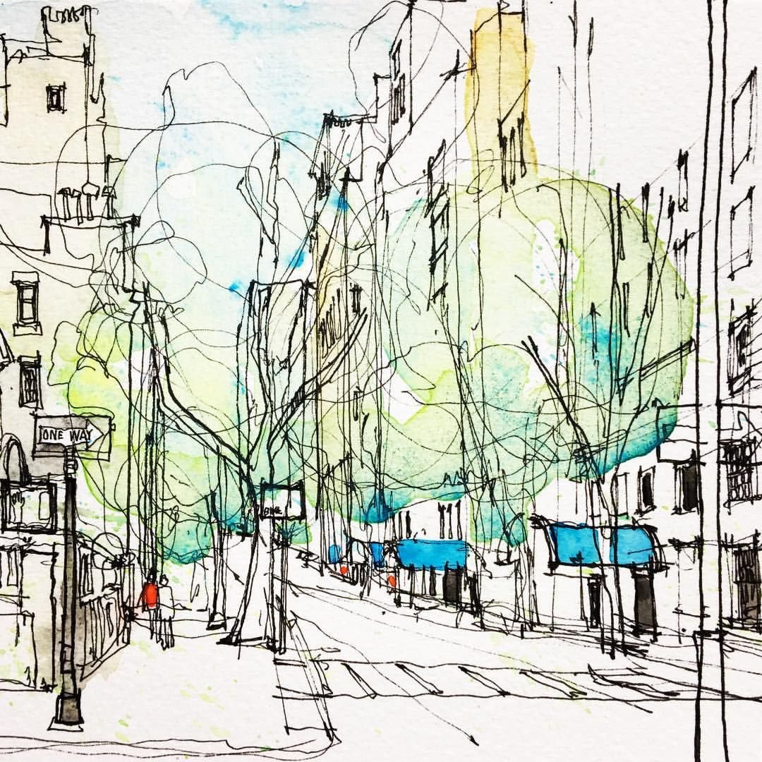 Панорама улиц скетч