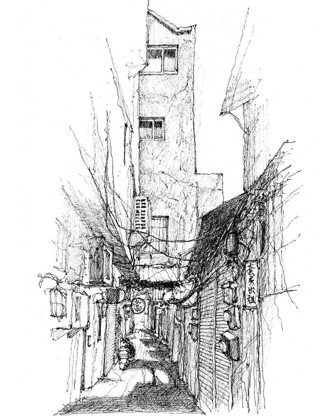 Городской пейзаж маркерами