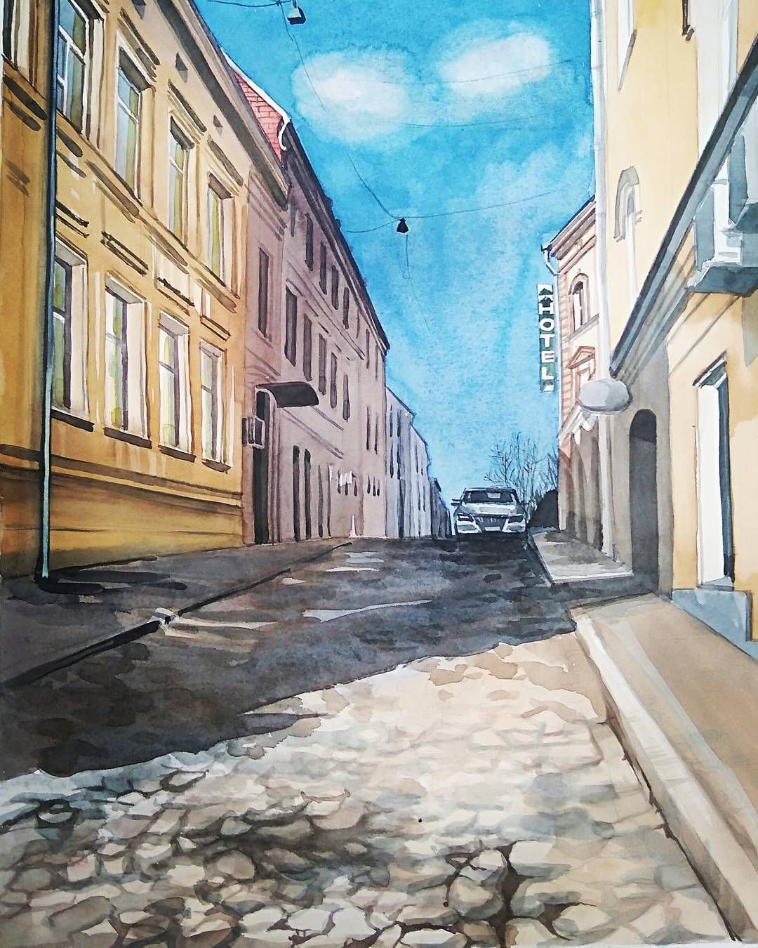 Скетчинг пейзаж Париж