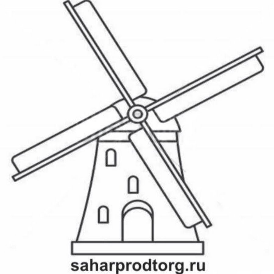 Мельница раскраска для детей