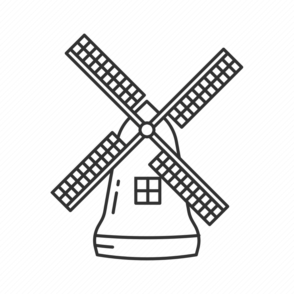 Мельница раскраска для детей