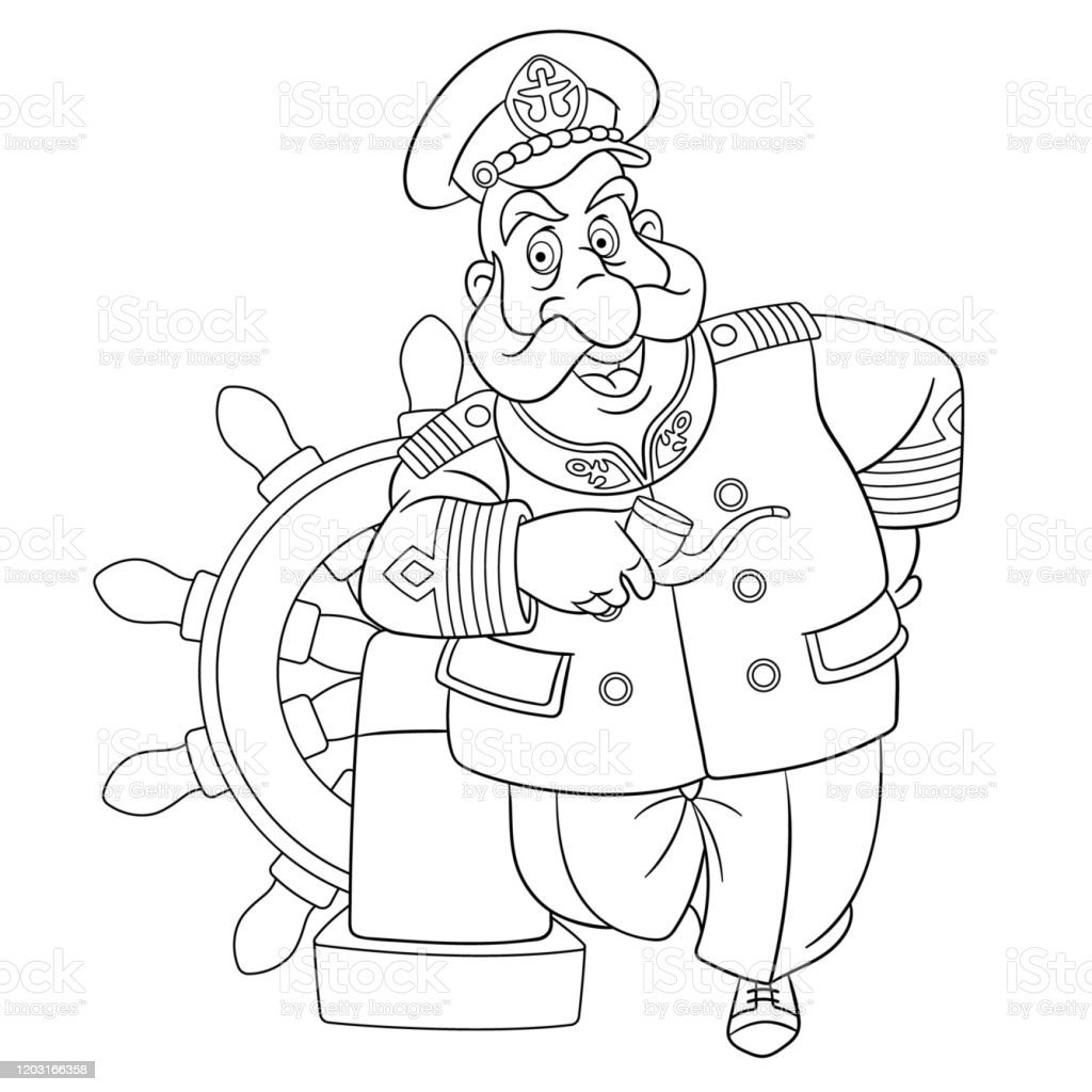 Раскраска моряк на пароходе