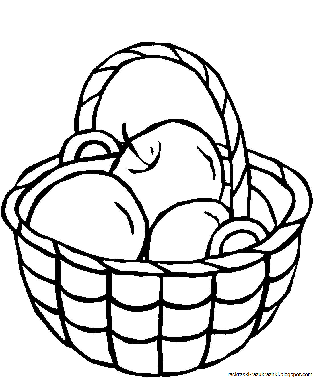 Корзина с яблоками раскраска