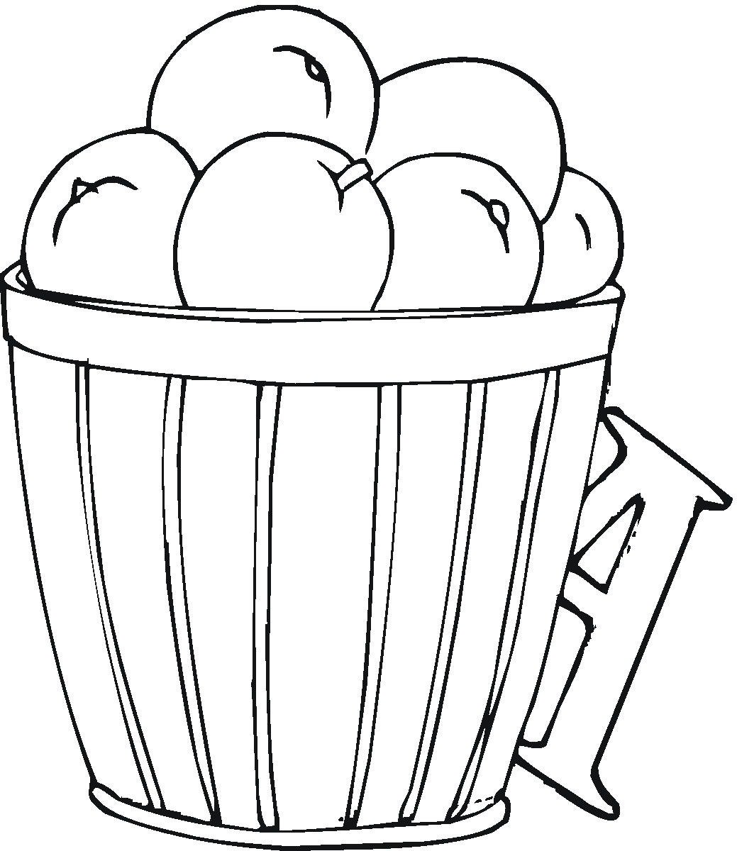 Корзинка с фруктами контур